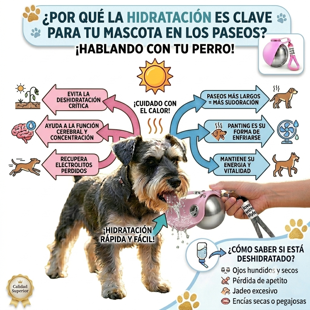 Botella de Agua Portátil para Perros