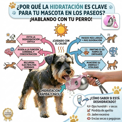 Botella de Agua Portátil para Perros